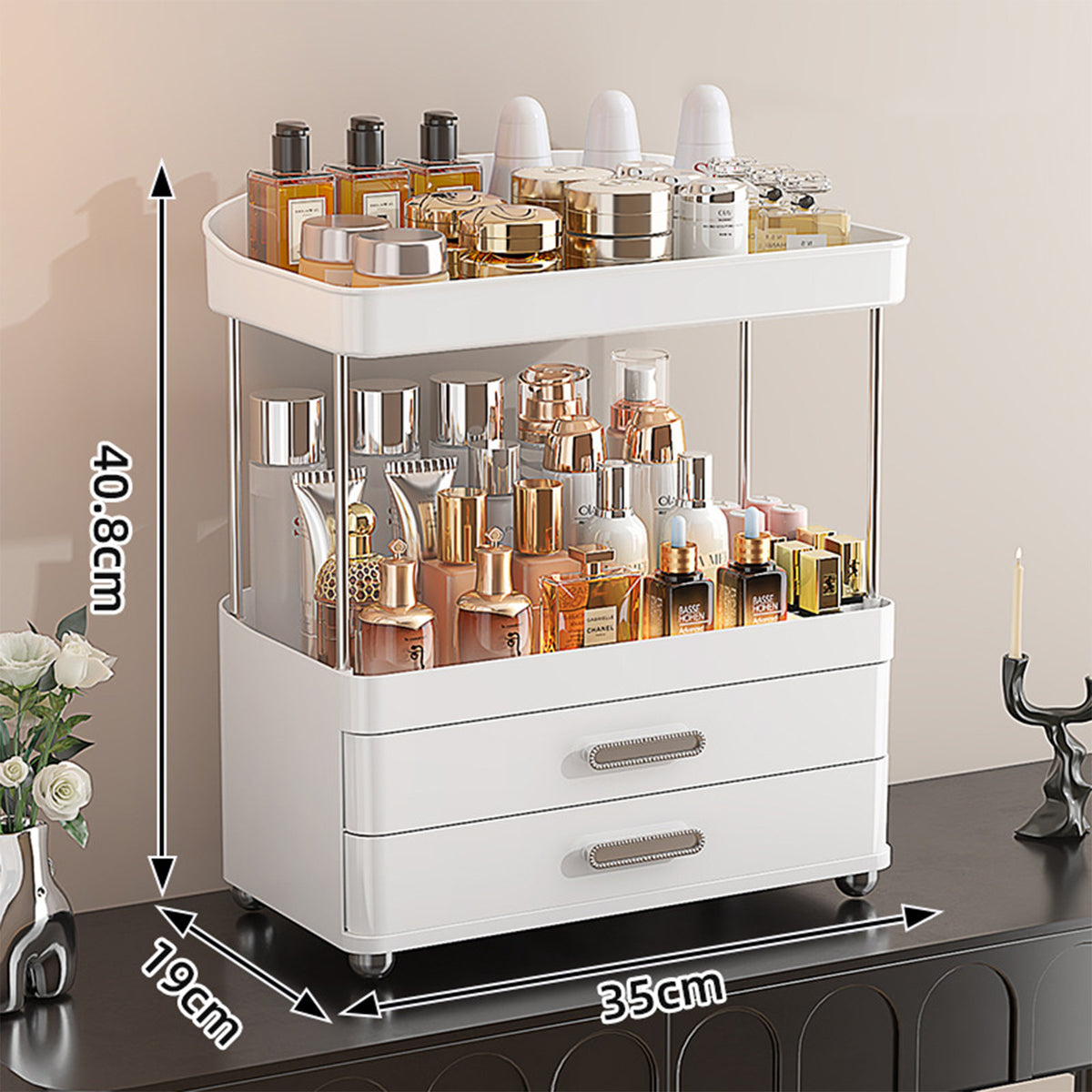 4-Tier Makeup Organizer with Drawers