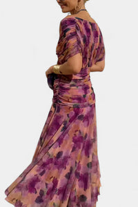 Printed Chiffon V-Neck Long Dress — image 8