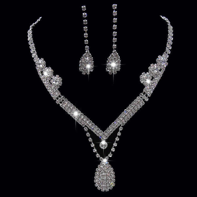 Water Drop Bridal Necklace and Earrings Set