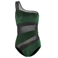 One-Shoulder Mesh One-Piece Swimsuit — image 7