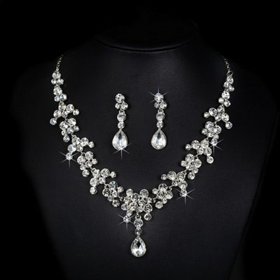 Korean Water Drop Bridal Jewelry Set