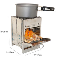 Folding Stainless Steel Camping Wood Stove — image 3