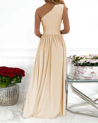 One-Shoulder High-Split Maxi Dress — image 3