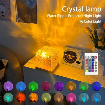 Rotating Water Ripple LED Table Lamp