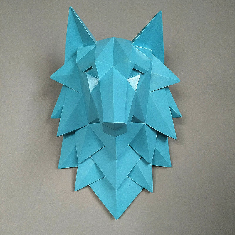 Abstract Resin Wolf Head Wall Sculpture — image 3