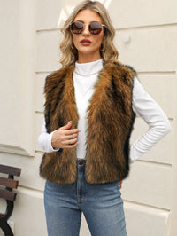 Sleeveless Faux Fur Vest — image 7