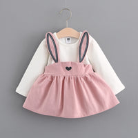 Girls Rabbit Print Princess Dress