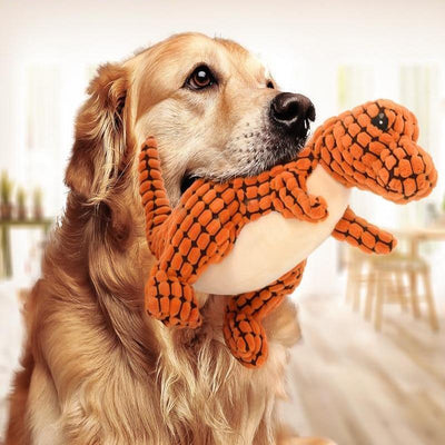 Plush Dinosaur Squeaky Dog Toy