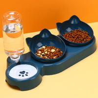 Triple-Bowl Pet Feeding and Water Bowl