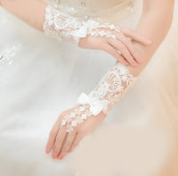 Beaded Lace Bridal Gloves — image 4