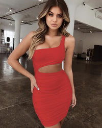 One-Shoulder Hollow Mini Dress — image 5