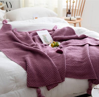 Nordic Fringed Knit Throw Blanket — image 5