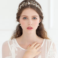 Pearl and Crystal Bridal Hair Hoop — image 4