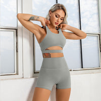 Recycled Fabric Bra and Shorts Yoga Set — image 4