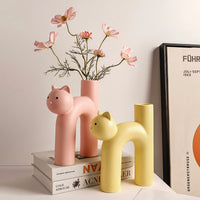 Cute Ceramic Cat Tube Vase — image 2