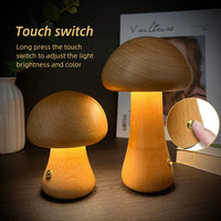 Wooden Mushroom LED Night Light — image 2