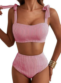 Lace-Up Striped Two-Piece Bikini — image 7