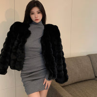 Short Mink Velvet Faux Fur Coat — image 3