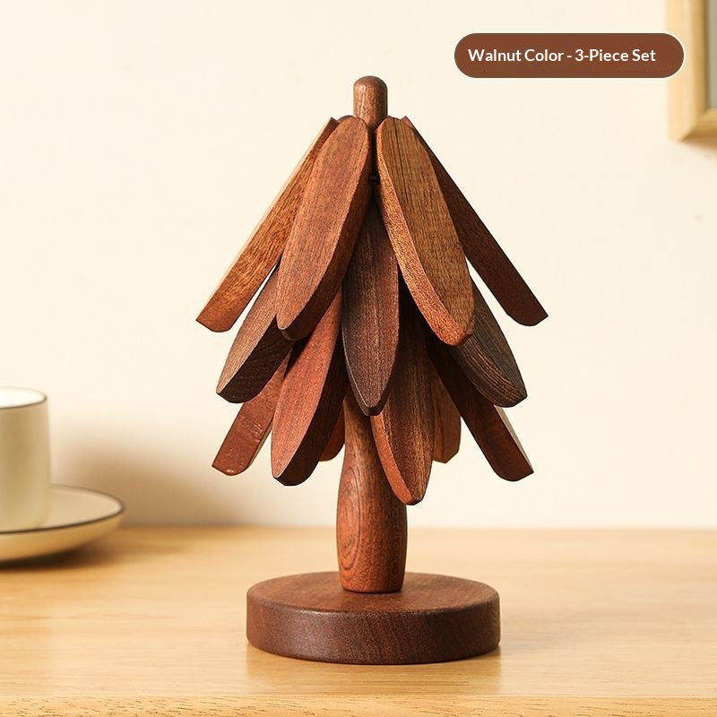 Walnut Wood Tree Trivet Set — image 11