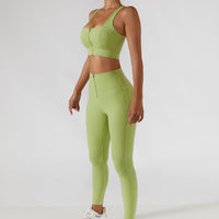 Ribbed One-Shoulder Yoga Set