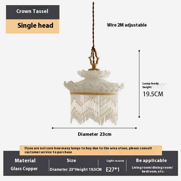 Glass Tassel Bedroom Chandelier — image 6