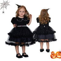 Girls Halloween Puff Sleeve Dress — image 3