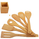 Bamboo Kitchen Utensil Set with Holder