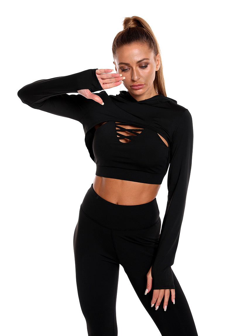 Women’s Three-Piece Hooded Fitness Set — image 6