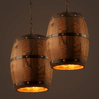 Wooden Wine Barrel Chandelier