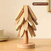 Walnut Wood Tree Trivet Set — image 8