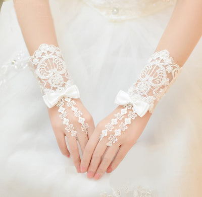 Beaded Lace Bridal Gloves