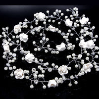Pearl Flower Bridal Hair Chain — image 5