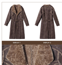 Faux Suede Lambswool Long Coat — image 2