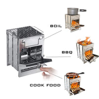 Folding Stainless Steel Camping Wood Stove — image 4