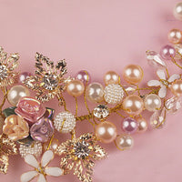 Pearl Crystal Bridal Crown Headband — image 2