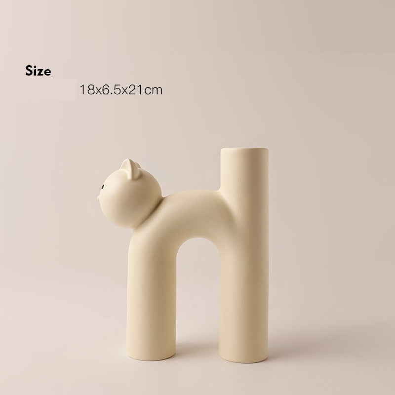 Cute Ceramic Cat Tube Vase — image 7