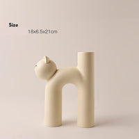 Cute Ceramic Cat Tube Vase — image 7