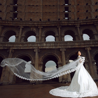 White Lace Bridal Veil