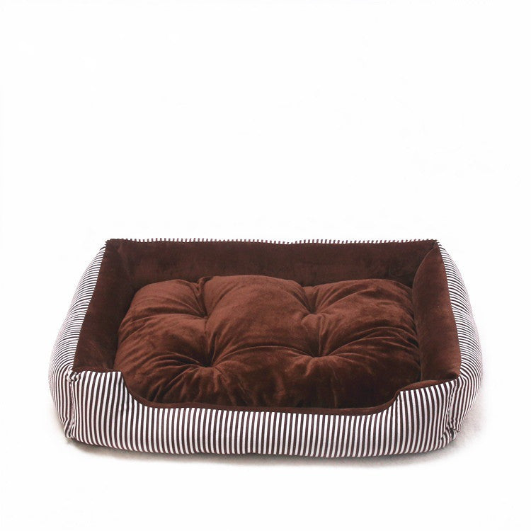 Striped Round Pet Bed for Dogs and Cats — image 6