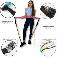 Portable Pilates Bar Resistance Band Set — image 2