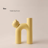 Cute Ceramic Cat Tube Vase — image 6
