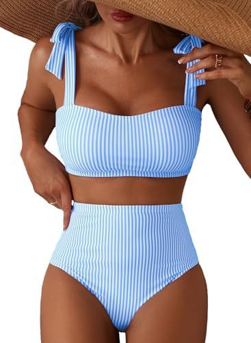 Lace-Up Striped Two-Piece Bikini — image 6