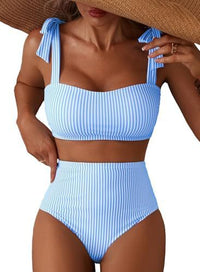 Lace-Up Striped Two-Piece Bikini — image 6