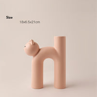 Cute Ceramic Cat Tube Vase — image 5