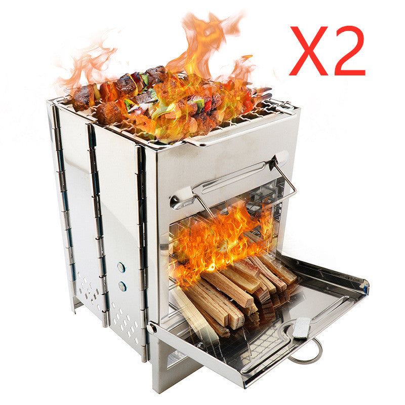 Folding Stainless Steel Camping Wood Stove — image 6