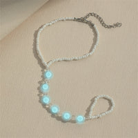 Handmade Beaded Stretch Anklet — image 3