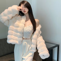 Short Mink Velvet Faux Fur Coat
