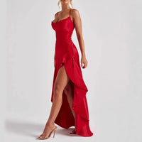 Backless Ruffle Split Suspender Maxi Dress — image 2