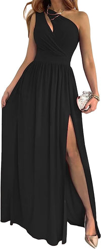 One-Shoulder High-Split Maxi Dress — image 6