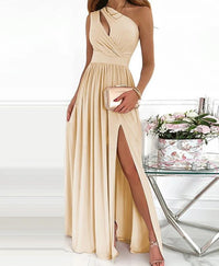 One-Shoulder High-Split Maxi Dress